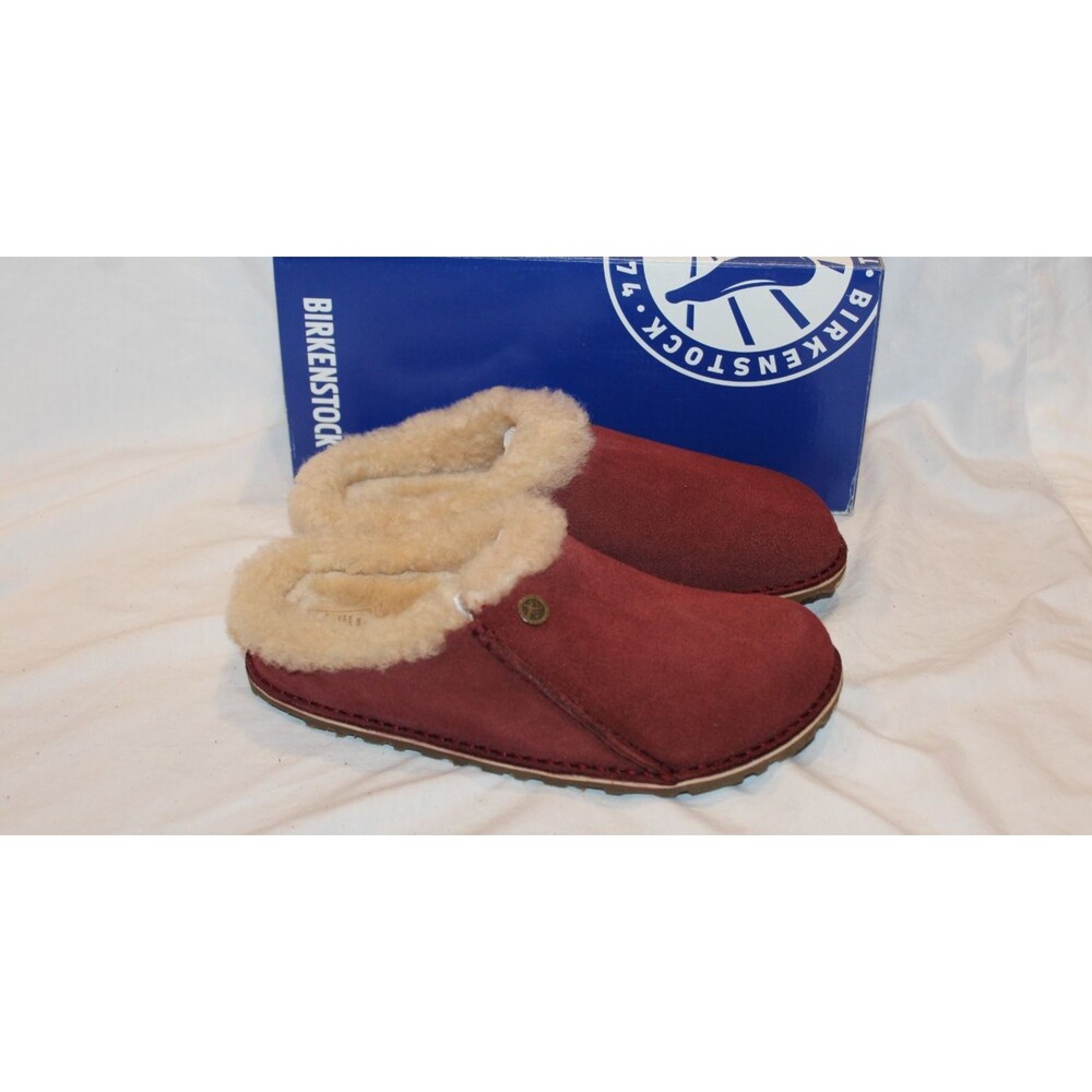 BIRKENSTOCK ZERMATT PREMIUM SHEARLING SUEDE CLOGS NEW ZINFANDEL EU 44 REGULAR